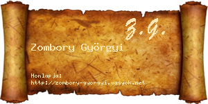 Zombory Györgyi névjegykártya